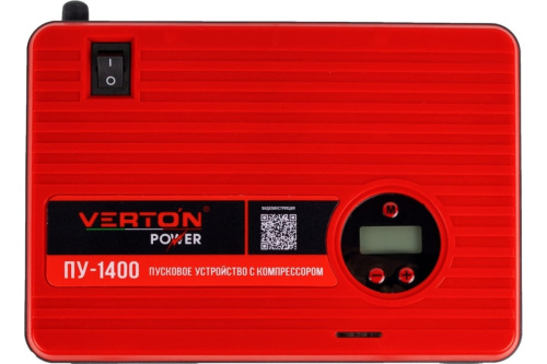 Устройство пусковое VERTON Energy ПУ-1400 (12В, 450А, 10бар, USB, компрессор) фото 4