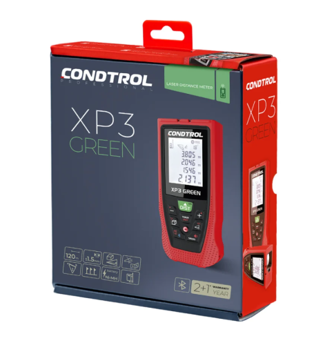 Дальномер лазерный CONDTROL XP3 Green 120м, точность 1,5мм фото 5