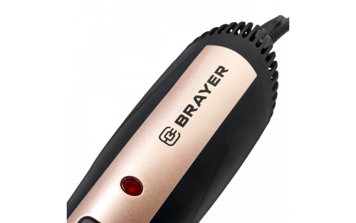 Фен-щетка BRAYER BR-3131 1200Вт 2скор. 3 насадки, самовращ, шнур 1,8м фото 6