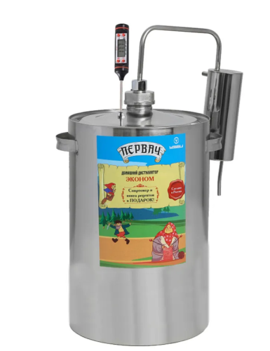 Дистиллятор (самог.аппарат) Первач Эконом 16Т 16л. термометр, охладитель