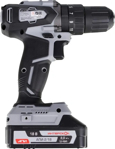 Шуруповерт Интерскол ДАУ-13/18ВК акк. ударн. Li-ion АПИ (кейс, 2 аккум. 45Нм, 1,5Ач, 25500уд/мин,ЗУ) фото 2