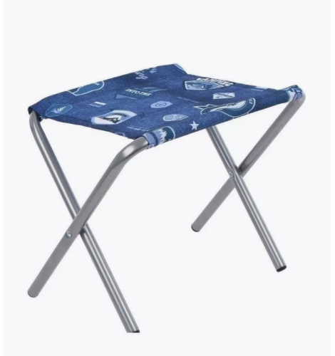 Набор турист. Стол  складной алюм/пласт + 4 стула голубой-джинс Ника фото 3