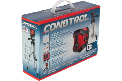 Нивелир лазерный CONDTROL QB Set 10м, точность 0,5мм, диапазон 5град штатив фото 6