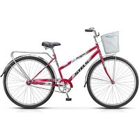 Велосипед 28" STELS NAVIGATOR-300 C 1ск. сталь с корзиной малиновый