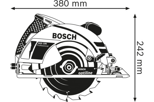 Пила дисковая Bosch GKS 190 (1400Вт.190мм.70мм) фото 4