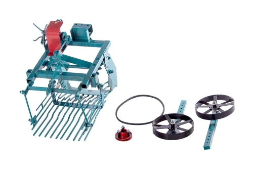 Картофелекопалка ККМ-1 грохотная (глуб 20см, захв 37см) к МБ Каскад, Нева 40кг. металл.колесо, зелен фото 3