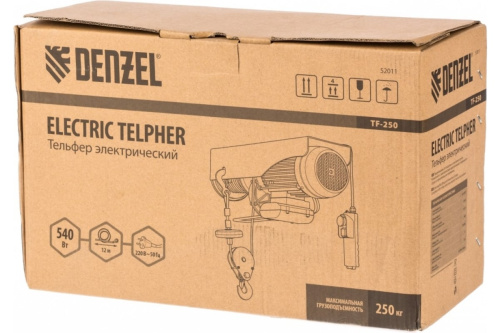 Тельфер электрический Denzel  TF-250 0,25т 500Вт, 12м 10м/мин фото 11
