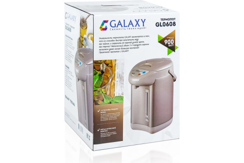 Чайник-термос GALAXY GL0608 (900Вт, 3л, нерж. колба, метал. корпус, пудровый) фото 3