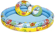 Бассейн надувной 122*20см + набор (круг надувн, мяч) BESTWAY арт.51124