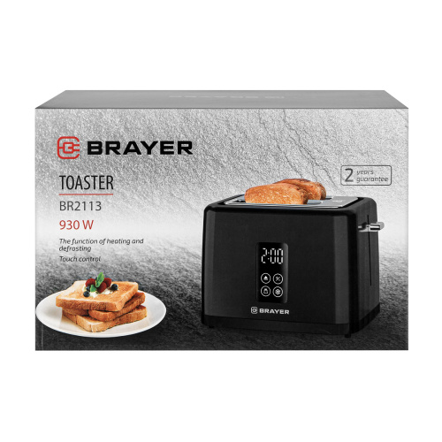 Тостер BRAYER BR-2113 930Вт, 2ломтика,7реж.под. д/крошек.размораж. подогрев фото 8 Тостер BRAYER BR-2113 930Вт, 2ломтика,7реж.под. д/крошек.размораж. подогрев фото 8