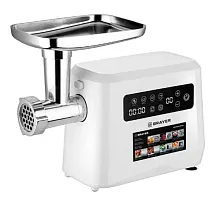 Мясорубка BRAYER BR-1614 2000Вт реверс, нас д/колбас, кеббе,шинковка, диски д/фарша, LED-дисплей