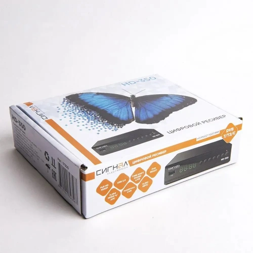 Ресивер цифровой DVB-T2/C HD Сигнал HD-350 метал,  дисплей DOLBY DIGITAL HEVC фото 4
