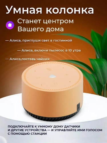 Колонка умная Яндекс Станция лайт 5Вт,Wi-Fi, BT5.0, голос помощник Алиса, бежевый фото 4