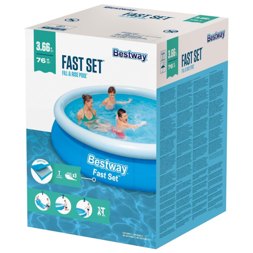 Бассейн надувной 366*76см. 5377л Fast Set BESTWAY арт.57273 фото 3