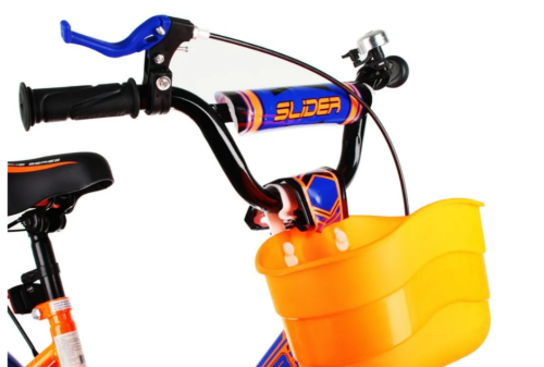 Велосипед 16" Slider Race добав. колеса,корзина, детский оранж/синий фото 5
