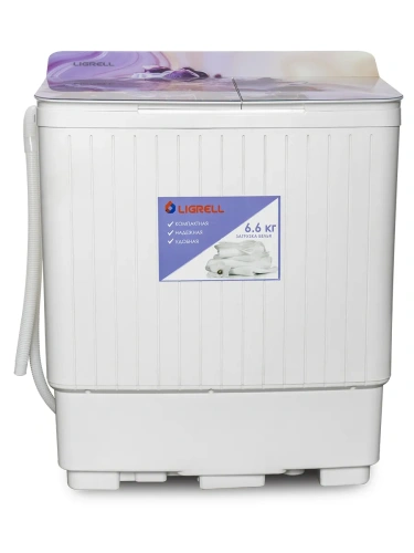 Машина стиральная LIGRELL LWM-66PG 6,6кг, стеклянная крышка