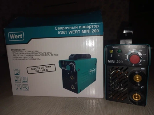 Инвертор сварочный WERT MINI 200 (160В., 4,1кВт, 20-200А, 1,6-5мм., 1,7кг) фото 2