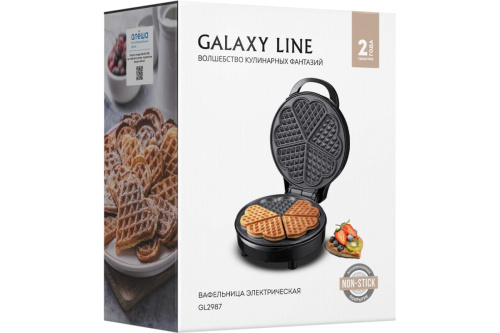 Вафельница GALAXY GL2987 1200Вт, венские/бельгийск, на 5 вафель, антипригар.покр фото 4