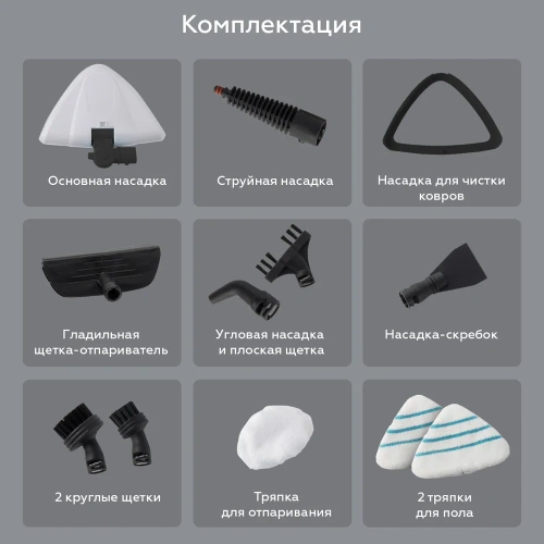 Швабра паровая BQ SM1000 1400Вт 1реж. 0,28л фото 2