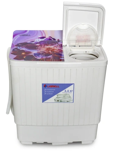 Машина стиральная LIGRELL LWM-66PG 6,6кг, стеклянная крышка фото 4