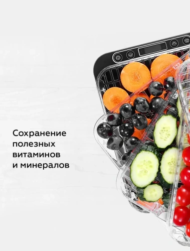 Сушилка д/овощей и фруктов BQ FD1003 (420Вт 5поддонов, 12л) фото 5