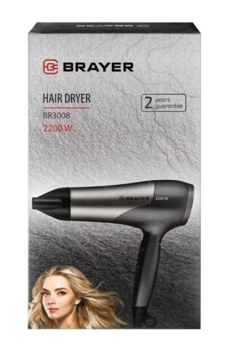 Фен BRAYER BR-3008 2200Вт 1скор.2 реж. концентратор шнур 1,8м фото 6