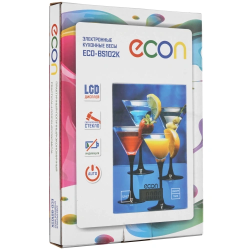 Весы кухон. ECON ECO-BS102K электрон 5 кг, стекло фото 6