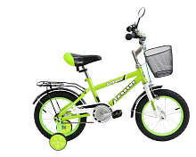 Велосипед 14" Torrent Saturn, корзина, сталь добав.колеса детский зеленый