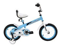 Велосипед 14" Torrent Shark сталь, добав.колеса детский голубой/белый