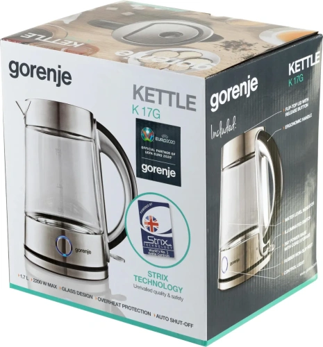 Чайник GORENJE K17G 1,7л 2200Вт стекло фото 4