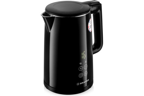 Чайник BRAYER BR1035 2200Вт 1,5л пластик, черный, LED (Cool Touch) фото 2