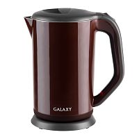 Чайник GALAXY GL0318 (2000Вт, 1,7л, двойная стенка, пластик. корпус) коричневый