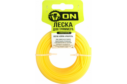 Леска 2,0 мм*15м квадрат ON Леска 2,0 мм*15м квадрат ON