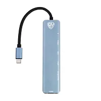 Концентратор USB BY 7в1 USB-C INPUT 65 W, HDMI 4K, USB-A 3.0, USB-A 2.0, USB-C, MICRO-SD, SD