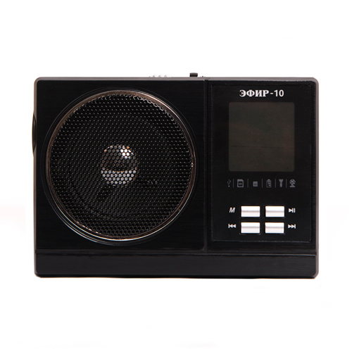 Радиоприемник Эфир-10 УКВ 64-108МГЦ 2*R20 (не в компл) 220V акб900мА/ч USB SD micro-SD 2сд.фон. фото 4