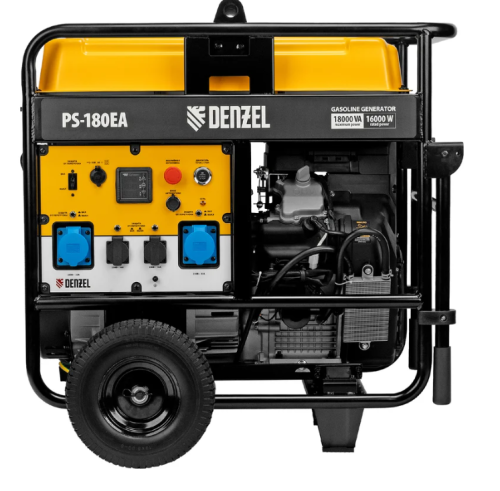 Генератор бенз. Denzel PS-180EA  (16/18кВт, 220В, 65/2,2л, разъем ATS, 276кг, эл.старт, колеса) фото 6