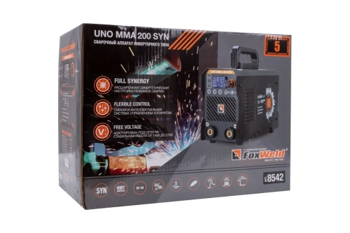 Аппарат сварочный Foxweld UNO MMA 200 SYN (220В, 20-200А, d электрода 5мм) фото 2 Аппарат сварочный Foxweld UNO MMA 200 SYN (220В, 20-200А, d электрода 5мм) фото 2