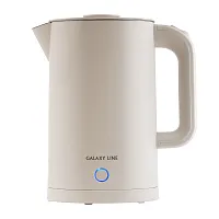 Чайник GALAXY GL0362 (2200Вт, 1,7л, двойная стенка, нерж.сталь/пластик) бежевый